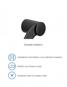 Toallero baño negro - lavabo KALA negro de PyP 2