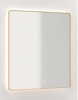 Espejo LED con marco aluminio bronce cepillado