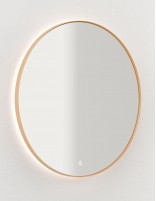 Espejo redondo LED con marco aluminio bronce