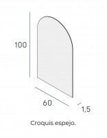 Espejo forma de capilla 60x100