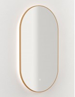 Espejo ovalado LED marco aluminio bronce