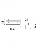Percha triple - cromo/níquel cepillado FORM de Medimex croquis