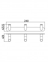 Percha triple - cromo/níquel cepillado PURE de Medimex cromo