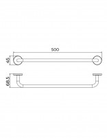 Toallero para baño - 50cm negro mate/black gun metal PURE de Medimex croquis