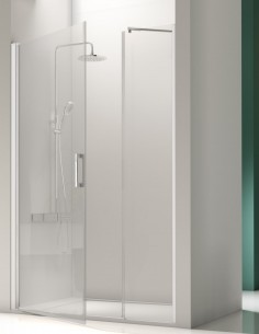 Mampara ducha abatible blanca modelo SALONICA de Kassandra