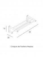 Toallero con repisa oro/cobre croquis