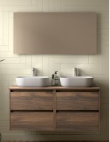 Conjunto mueble suspendido nogal