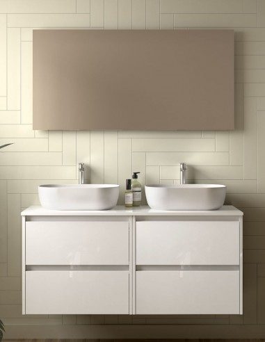 Conjunto mueble suspendido white gloss