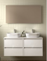 Conjunto mueble suspendido white gloss