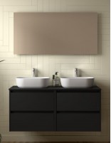 Mueble suspendido sobre encimera black satin