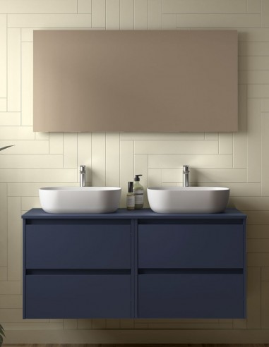Mueble suspendido sobre encimera blue satin
