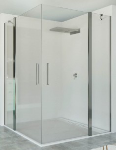 Mampara ducha angular 2 fijos + 2 abatibles OLAYA de Seviban