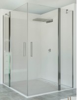 Mampara ducha angular 2 fijos + 2 abatibles OLAYA de Seviban
