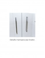 Mampara 2 puertas abatibles + 1 fijo detalle asa