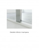 Mampara 2 puertas abatibles + 1 fijo detalle inferior