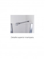 Mampara 2 puertas abatibles + 1 fijo detalle superior