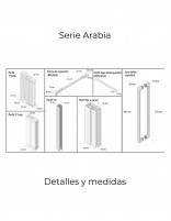Mampara 2 puertas abatibles + 1 fijo detalles