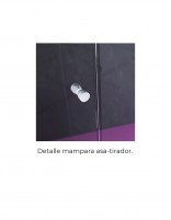 Tirador Mampara cromo de dos hojas plegables + 1 fijo frontal negro - ASUÁN de Seviban