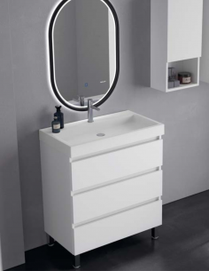 Mueble de baño con patas y lavabo resina modelo 3 cajones OSIRO 2