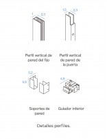 Mampara níquel Basic fumé modelo 1 fijo y 1 corredera detalle perfilería