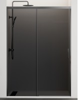 Mampara titanio Basic fumé - 1 fijo y 1 corredera sin perfil inferior