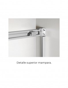 Mampara Basic níquel + lateral fijo fumé - sin perfil inferior 2