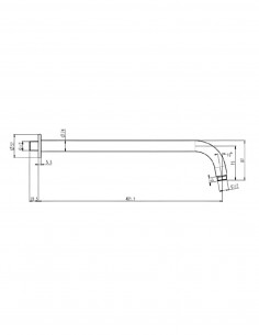 Brazo ducha a pared - redondo blanco mate de GME 2