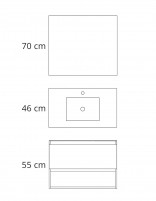 Mueble 1 cajón + 1 hueco  - Box de Visobath croquis