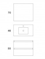 Mueble baño 2 cajones - Box de Visobath croquis