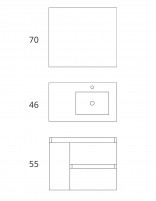 Mueble 2 cajones + 1 puerta - Box de Visobath croquis