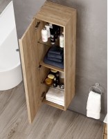 Armario columna baño roble natural detalle