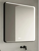 Espejo rectangular con marco LED, antivaho y reloj modelo TANGO de Manillons Torrent
