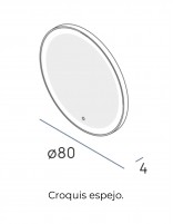 Espejo led con marco redondo croquis