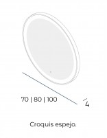 Espejo led con marco redondo croquis