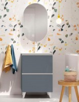 Mueble 2 cajones suelo - tiradores aluminio Granada de Visobath