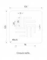 Plato ducha resina semicircular rejilla croquis