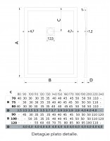 Plato de ducha textura pizarra croquis desagüe