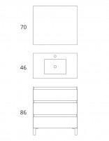 Mueble baño 3 cajones - Box de Visobath croquis