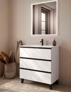 Mueble 3 cajones suelo - tiradores negros Granada de Visobath 2