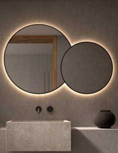 Conjunto espejo redondo LED neutra