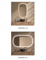 Espejo para baño redondeado medidas