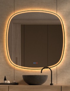 Espejo para baño redondeado LED  modelo Alhambra