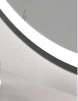Espejo de baño rectangular LED negro detalle