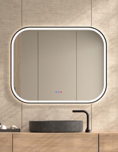 Espejo de baño rectangular LED negro - SALAMANCA de Dyled