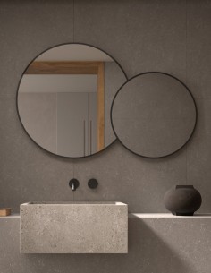 Espejo de baño redondo - doble negro OSIOS de Dyled