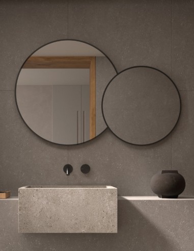 Espejo de baño redondo - doble negro OSIOS de Dyled