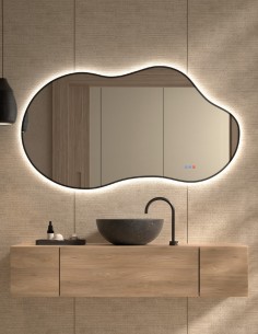 Espejo de baño irregular negro LED - DOÑANA de Dyled