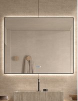 Espejo de baño rectangular LED - negro ALCALÁ de Dyled