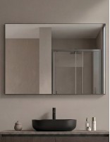 Espejo de baño rectangular marco negro - EL ESCORIAL de Dyled