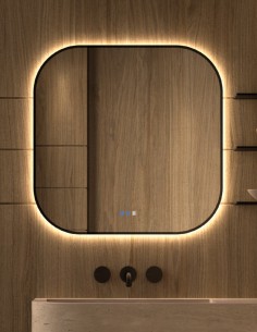 Espejo de baño rectangular LED negro - MENORCA de Dyled